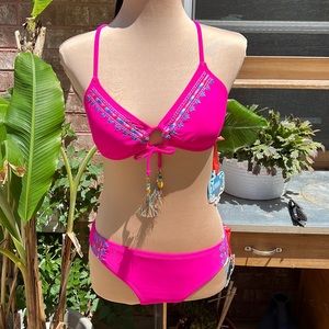 NWT L’Amour by Nanette Lepore Hot Pink Bikini Size Medium